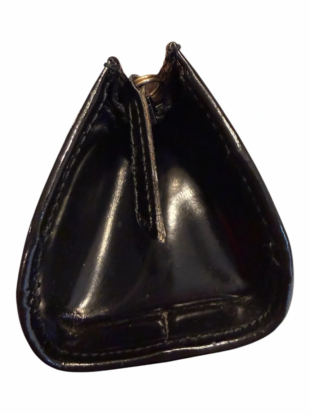 Ferragamo Leather Logo Zip Black cosmetic Pouch
